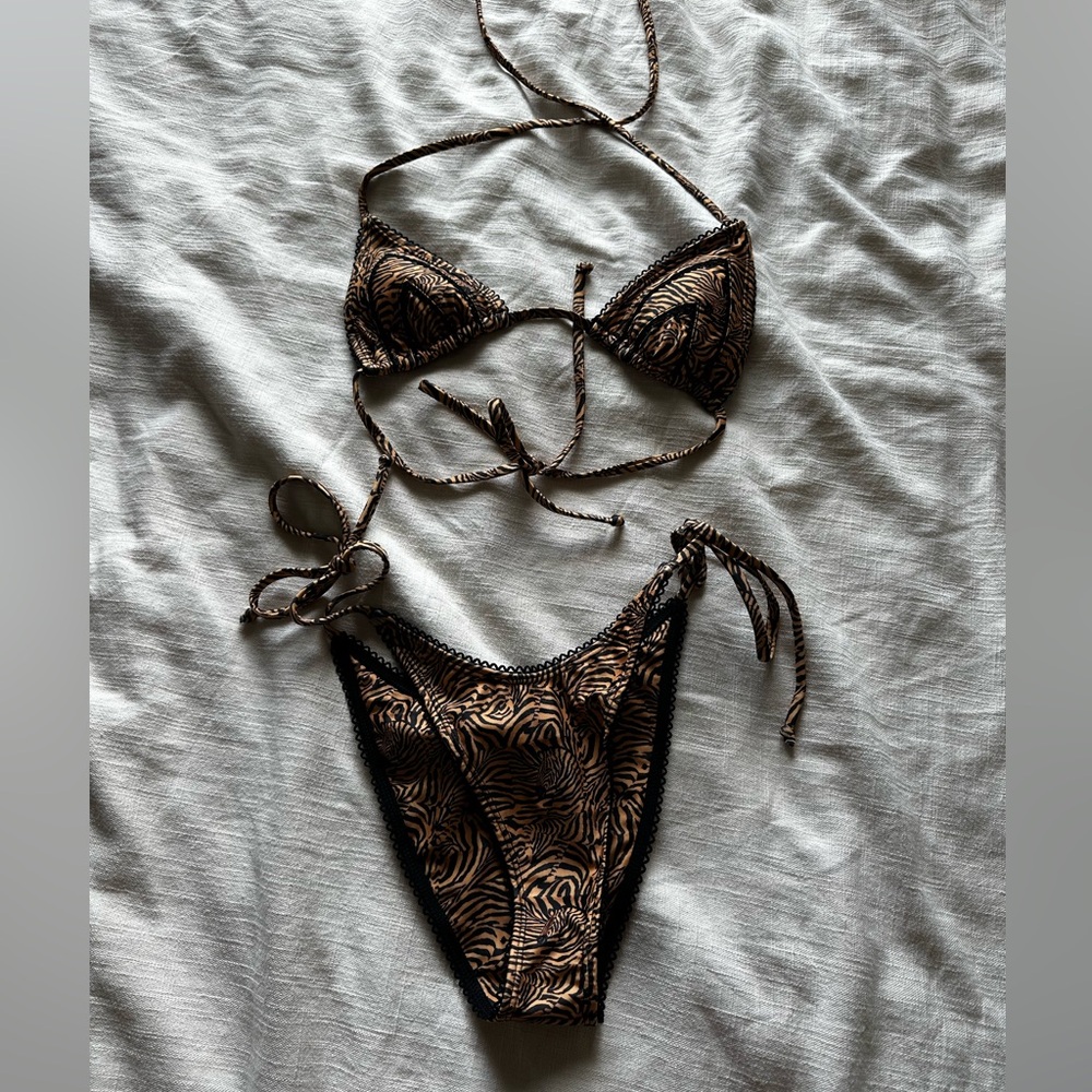 Strawberry Milk Mob Zebra Bikini Set
